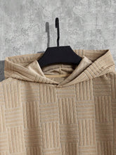 Load image into Gallery viewer, Men&#39;s Textured Khaki Long Sleeve Hoodie Pull Over Sweatshirt