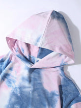 Load image into Gallery viewer, Men&#39;s Trendy Tie Dye Pink/Blue Long Sleeve Hoodie Pull Over Sweatshirt