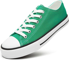 Load image into Gallery viewer, Canvas Green Lace Up Low Top Casual Shoes