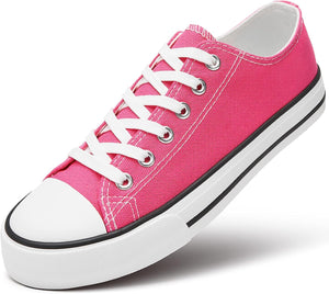 Canvas Pink Dye Lace Up Low Top Casual Shoes
