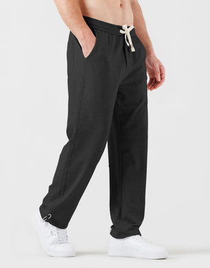 Men's Black Knit Comfy Knit Drawstring Sweatpants