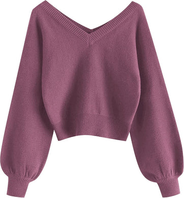 Winter Style Mauve Dolman Sleeve Comfy Knit Sweater
