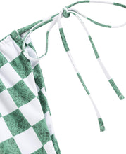 Load image into Gallery viewer, Beach Style Green Checkered Tie 2pc Bikini Swimwear Set