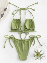 Load image into Gallery viewer, Hot Pink Beach String Tie 2pc Bikini Swimwear Set