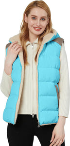 Soft Fleece Dark Blue Winter Puffer Sleeveless Vest