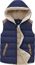 Load image into Gallery viewer, Soft Fleece Dark Blue Winter Puffer Sleeveless Vest