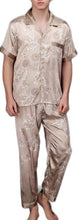Load image into Gallery viewer, Men&#39;s Beige Paisley Silk Short Sleeve Top &amp; Pants Set