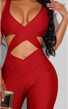 Load image into Gallery viewer, Purple Criss Halter Sleeveless Bodycon Jumpsuit