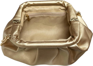 Cocktail Party Cloud Style Gold Clutch Evening Bag
