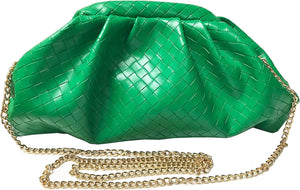 Cocktail Party Cloud Style Green Clutch Evening Bag