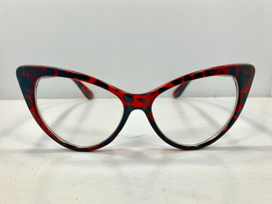 Vintage Style Cat Eye Red Leopard Clear Elegant Glasses