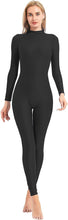Load image into Gallery viewer, Black Long Sleeve Zip Back Leotard Jumpsuit