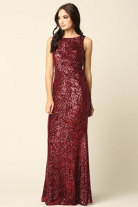 Same Day Shipping-Beautiful Rose Gold Lace Up Sequin Mermaid Gown