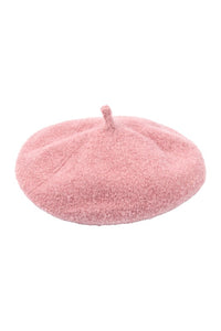 French Royalty Fleece Pink Beret Hat