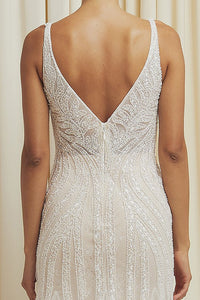 Bridal Vision V-Neck Sleeveless Lace Tulle Mermaid Wedding Dress