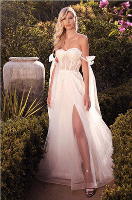 Structured Corset Style Sweetheart White Tulle Wedding Gown