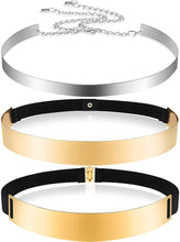 Load image into Gallery viewer, 3 Pieces Gold and Silver Metal Shiny Adjustable Belt