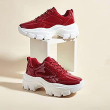 Load image into Gallery viewer, Chic &amp; Fashionable Red Chunky Platform Sneakers