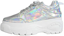 Load image into Gallery viewer, Chic &amp; Fashionable Reflective Silver Chunky Platform Sneakers