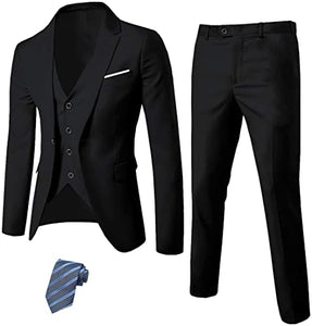 Men's Barcelona Natural White 3pc Slim Fit Suit Set