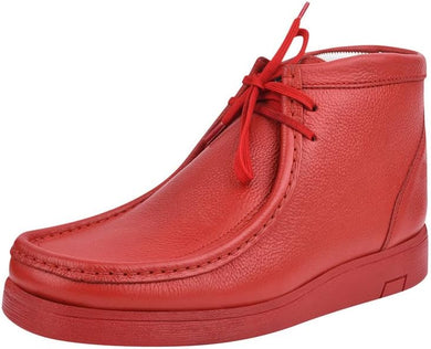 Men's Genuine Leather Red Moccasin Style Boots