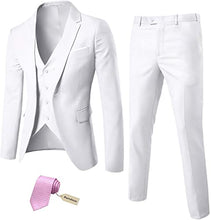Load image into Gallery viewer, Men&#39;s Barcelona Natural White 3pc Slim Fit Suit Set