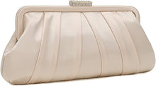 Load image into Gallery viewer, Special Occasion Satin Pleated Soft Grey Evening Bag