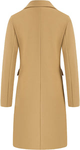 Giselle Khaki Double Breasted Long Overcoat Winter Jacket