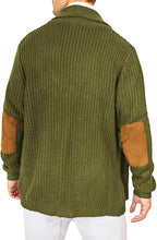 Load image into Gallery viewer, Men&#39;s Knit Green Shawl Collar Long Sleeve Button Down Sweater