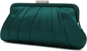 Special Occasion Satin Pleated Black Evening Bag