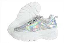 Load image into Gallery viewer, Chic &amp; Fashionable Reflective White Chunky Platform Sneakers
