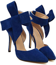 Load image into Gallery viewer, Sultry Blue Bow Tie Dress Heels