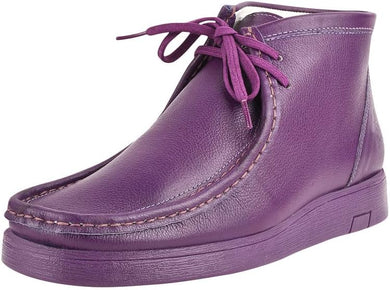 Men's Genuine Leather Purple Moccasin Style Boots