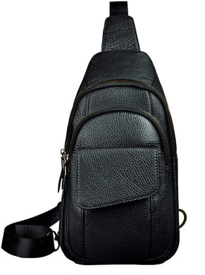 One Shoulder Strap Black Crossbody Chest Sling Bag