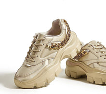 Load image into Gallery viewer, Chic &amp; Fashionable Gold Chunky Platform Sneakers