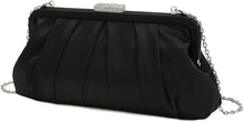 Load image into Gallery viewer, Special Occasion Satin Pleated Black Evening Bag