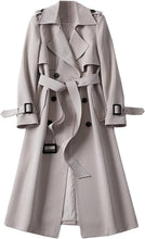 Load image into Gallery viewer, High Society Blue Belted Notched Lapel Collar Double Breasted Coat