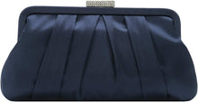 Load image into Gallery viewer, Special Occasion Satin Pleated Soft Grey Evening Bag