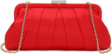 Load image into Gallery viewer, Special Occasion Satin Pleated Red Evening Bag