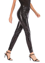 Load image into Gallery viewer, Black Sequin Sparkle Leggings