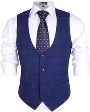 Load image into Gallery viewer, Navy Blue Textured Sleeveless Business Vest