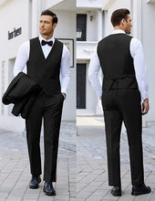 Load image into Gallery viewer, Men&#39;s Black Bow Tie Long Sleeve Blazer &amp; Pants 4pc Suit