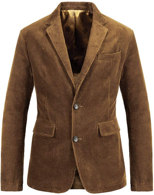 Vintage Brown Corduroy Long Men's Sport Coat