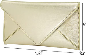 Glam Metallic Champagne Pink Envelope Style Clutch Purse