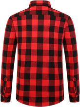 Load image into Gallery viewer, Fleece Lined Red Plaid Men&#39;s Casual Long Sleeve Shirt