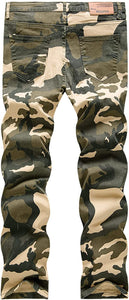 Skinny Fit Camouflage Stretch Comfort Men's Denim Jeans
