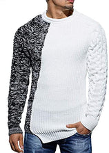 Load image into Gallery viewer, Men&#39;s Brown &amp; White Two Tone Long Sleeve Knit Sweater