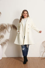 Load image into Gallery viewer, Plus Size Ivory Double Breasted Mid-Long Trench Coat