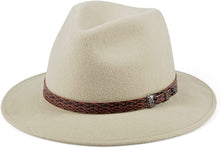 Load image into Gallery viewer, Leopard Belt Australian Wool Classic Beige Hat