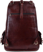 Load image into Gallery viewer, Vintage Full Grain Wine Red Leather Casual Backpack